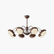 Antizer Vintage Walnut Multi-Head Chandelier for Bedroom