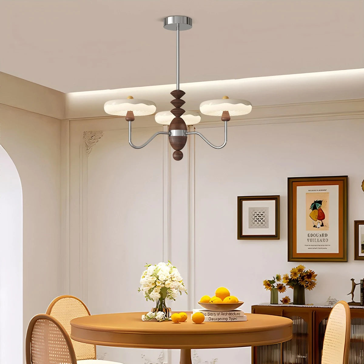 Antizer French Cream Style UFO Chandelier for Living Room