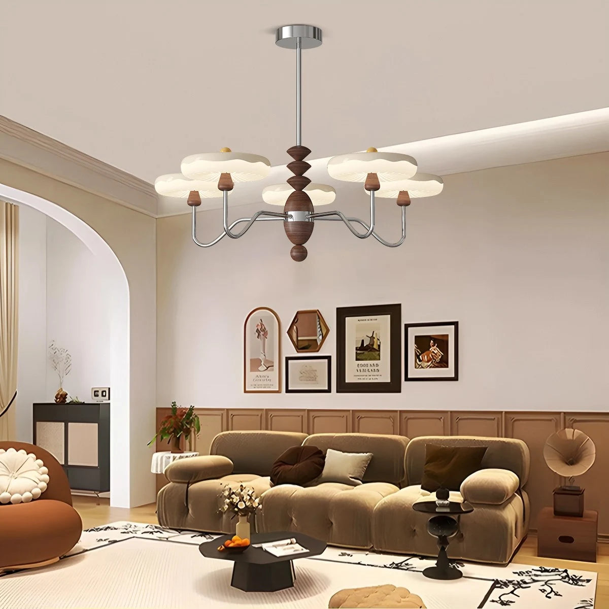 Antizer French Cream Style UFO Chandelier for Living Room