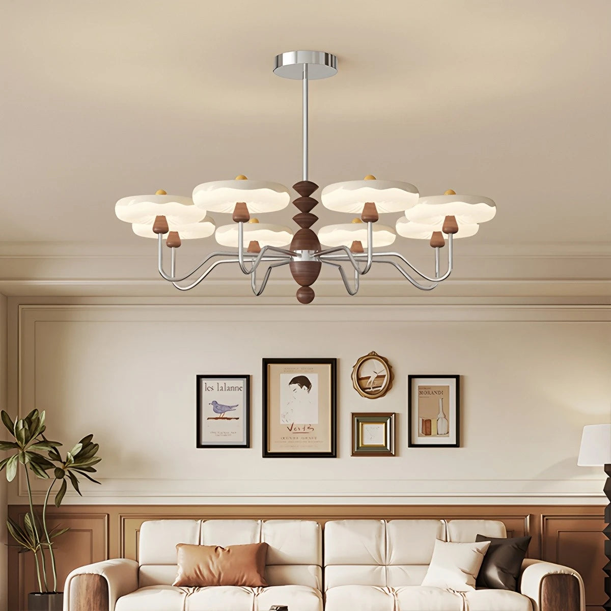 Antizer French Cream Style UFO Chandelier for Living Room