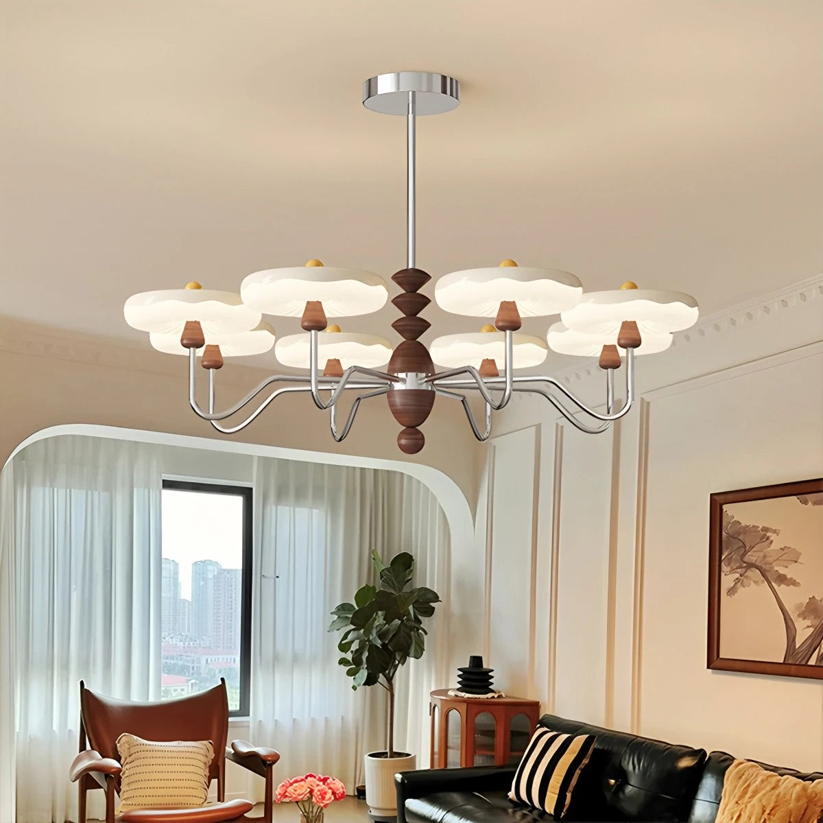 Antizer French Cream Style UFO Chandelier for Living Room