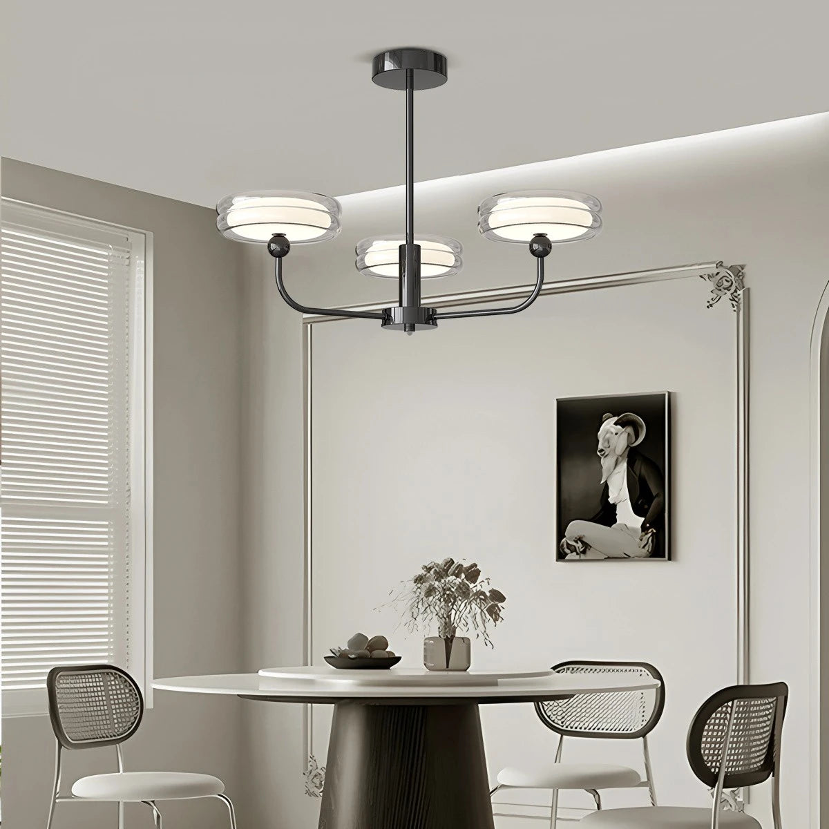 Antizer Medieval Black Bauhaus Chandelier for Dining Room