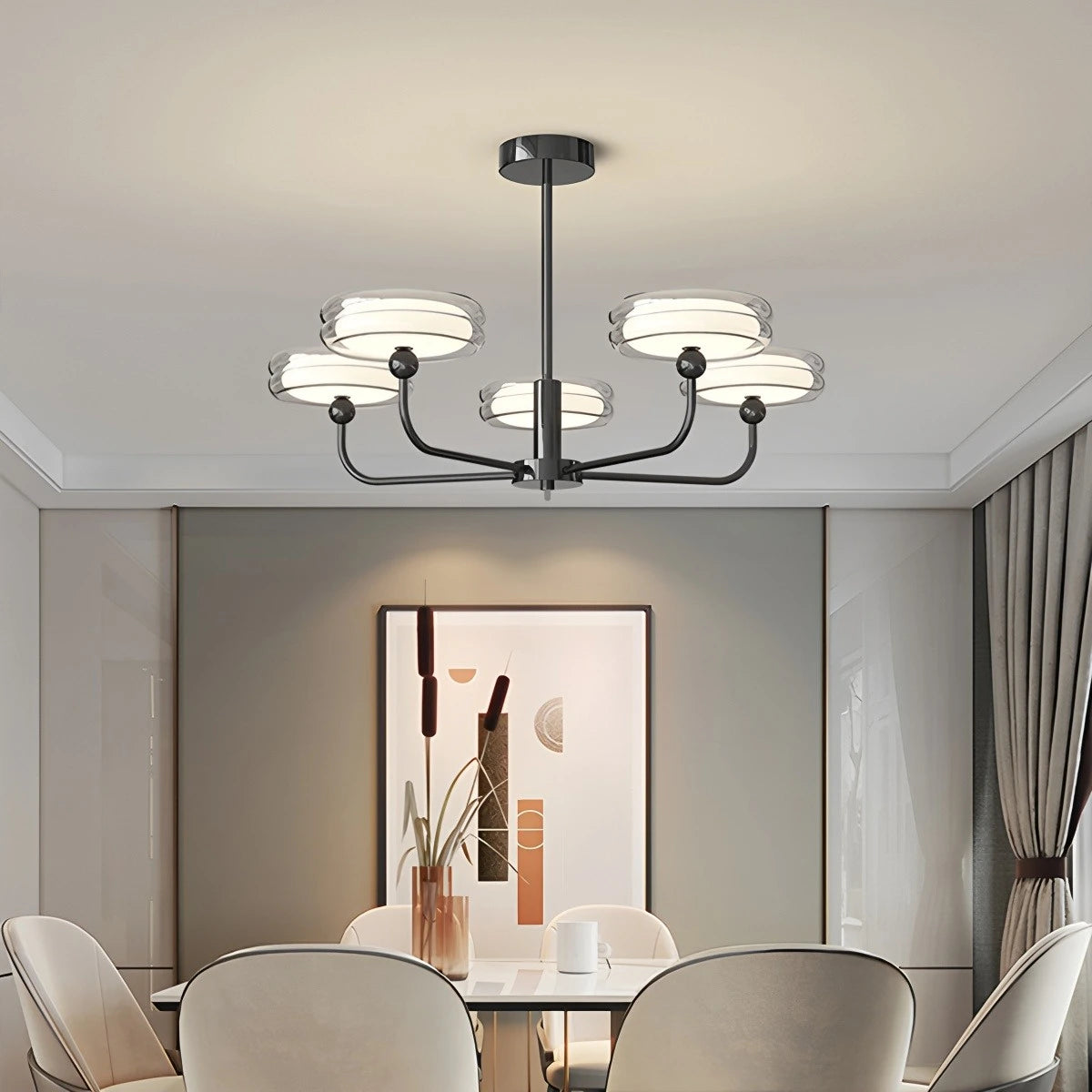 Antizer Medieval Black Bauhaus Chandelier for Dining Room