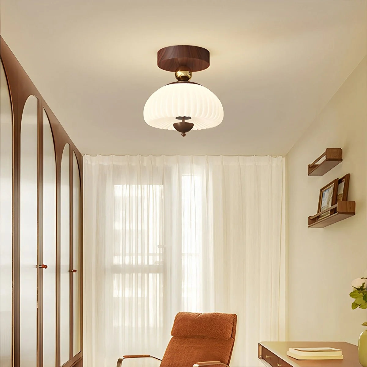 Antizer Vintage Cream Mini Ceiling Light for Hallway