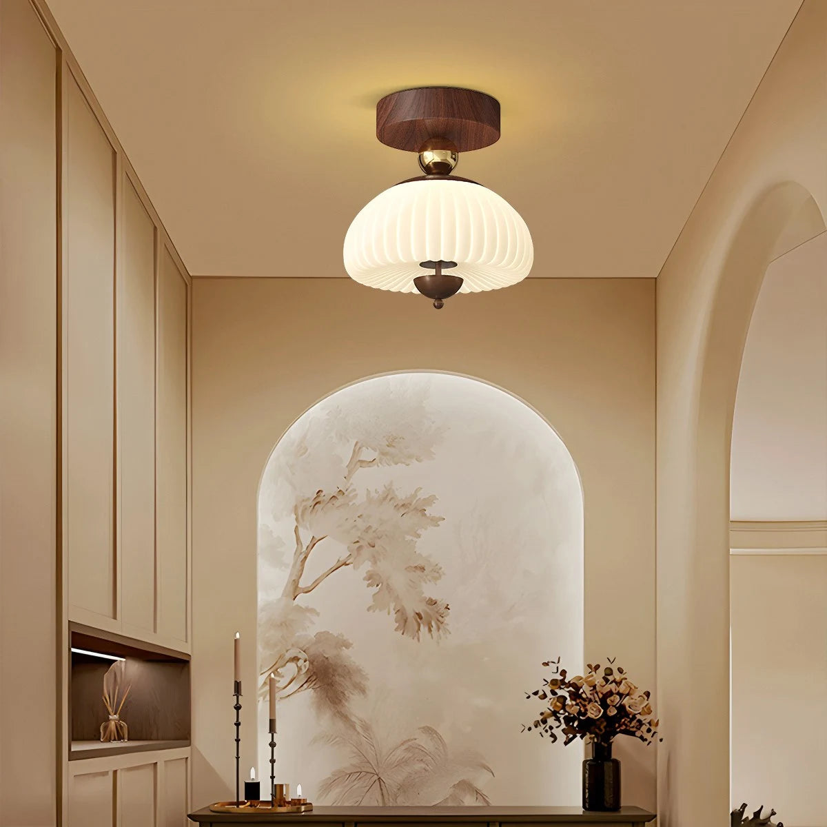 Antizer Vintage Cream Mini Ceiling Light for Hallway