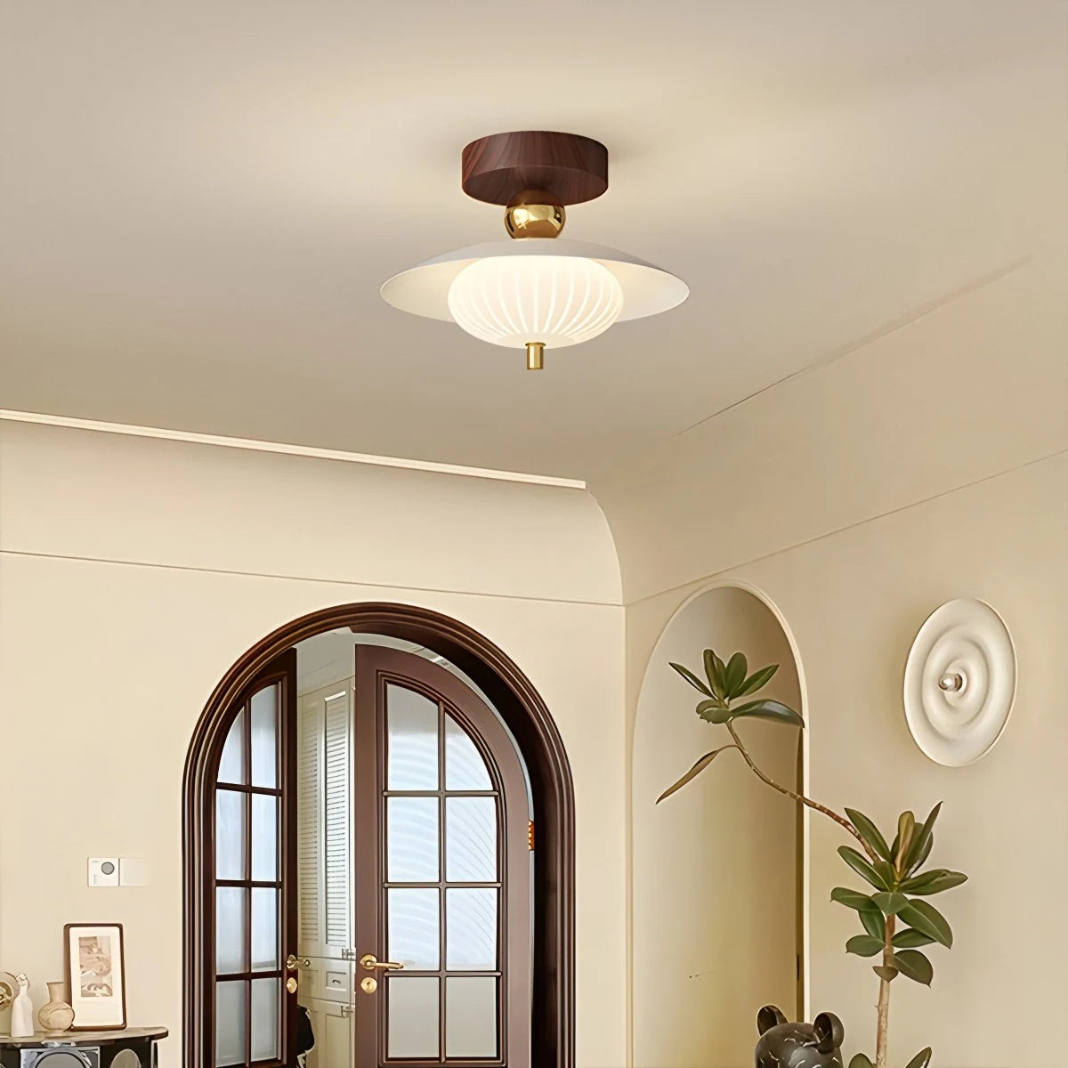 Antizer Vintage Cream Mini Ceiling Light for Hallway