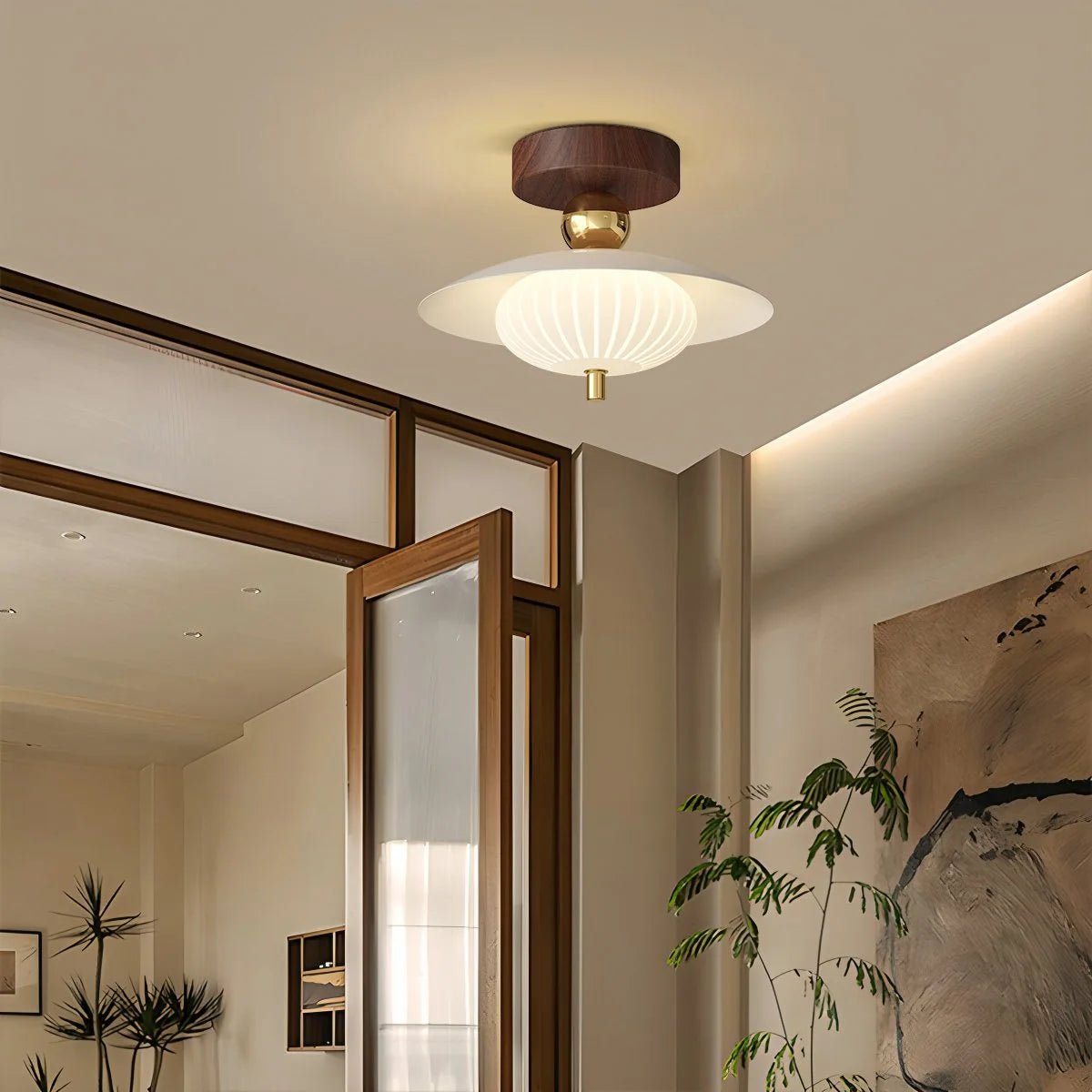 Antizer Vintage Cream Mini Ceiling Light for Hallway