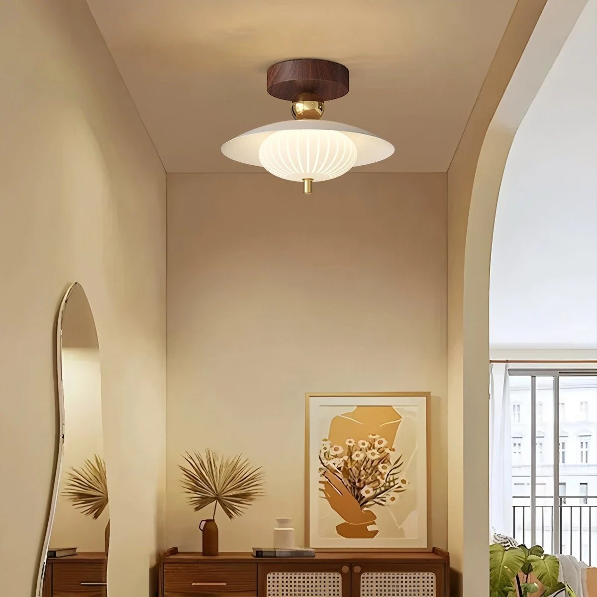 Antizer Vintage Cream Mini Ceiling Light for Hallway