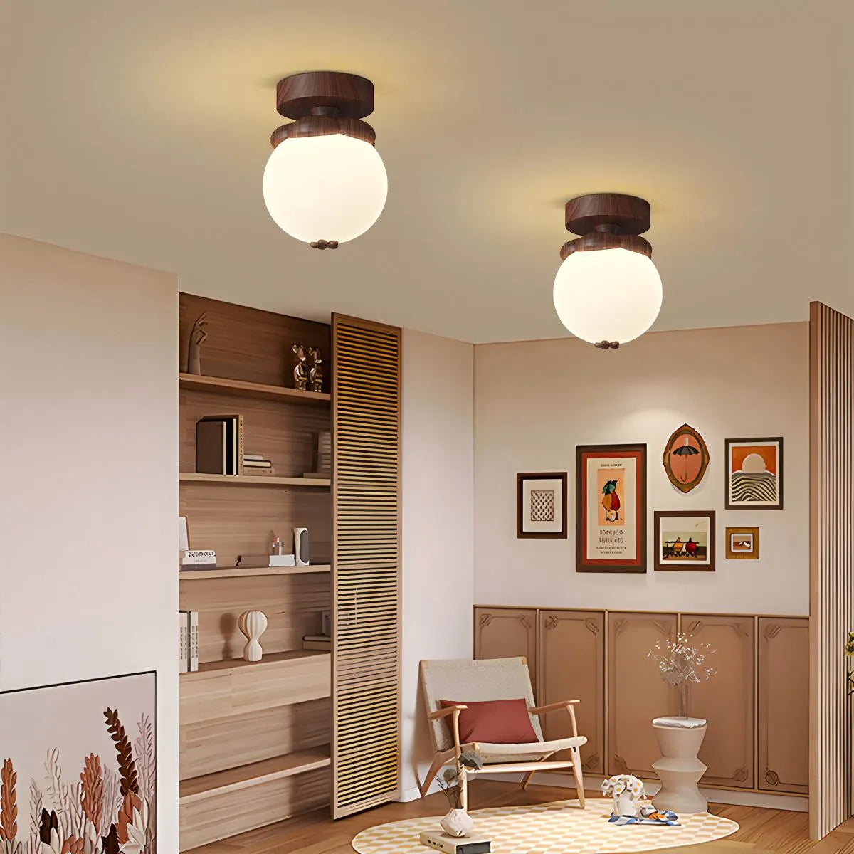 Antizer Vintage Cream Mini Ceiling Light for Hallway