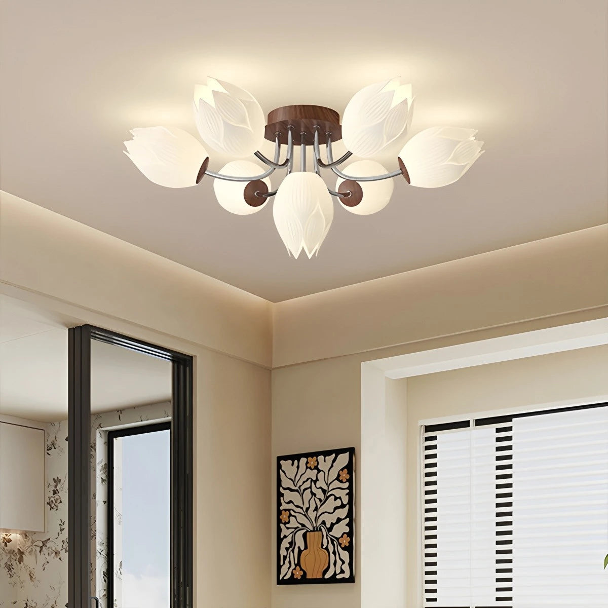 Antizer Medieval Flower Ceiling Lamp for Living Room