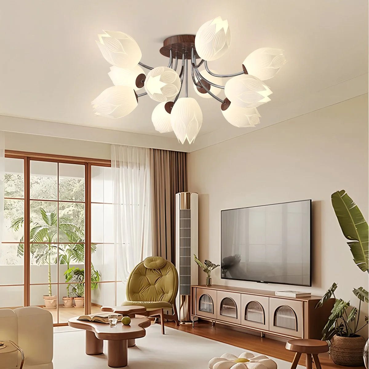 Antizer Medieval Flower Ceiling Lamp for Living Room