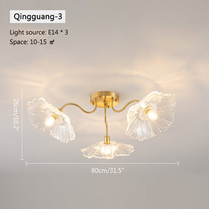 Antizer Lotus Leaf Glass Ceiling Lamp