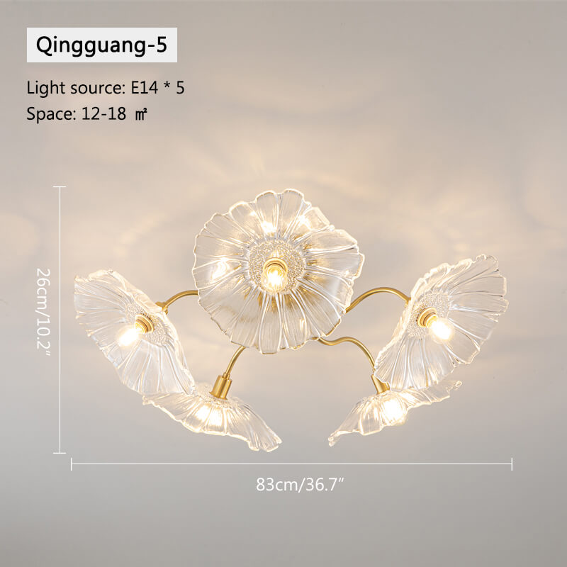 Antizer Lotus Leaf Glass Ceiling Lamp