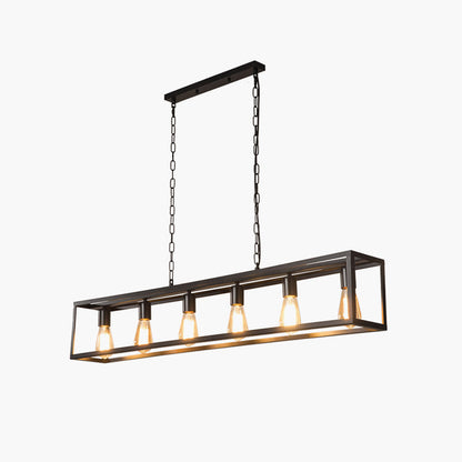 Antizer Rectangular Brass Pendant Lights for Dining Room