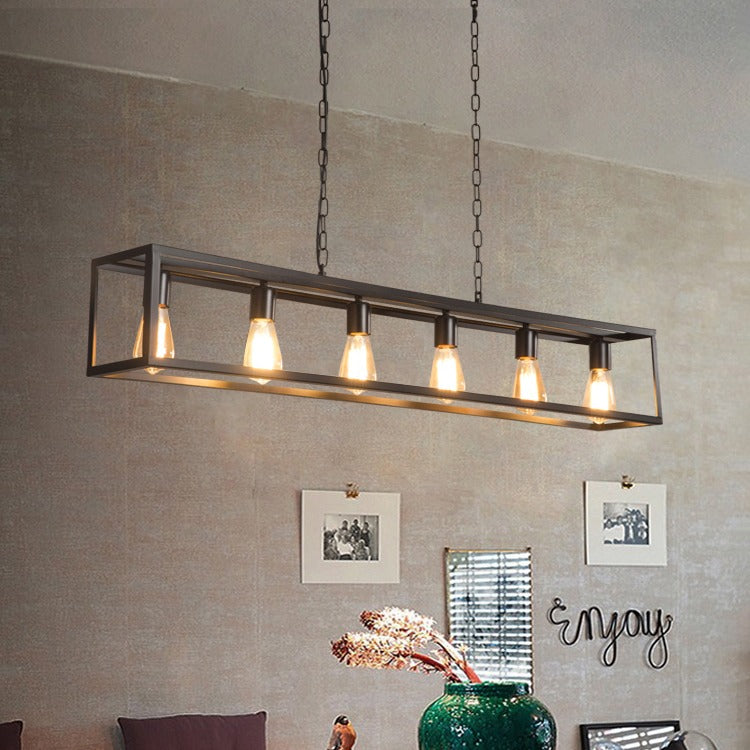 Antizer Rectangular Brass Pendant Lights for Dining Room