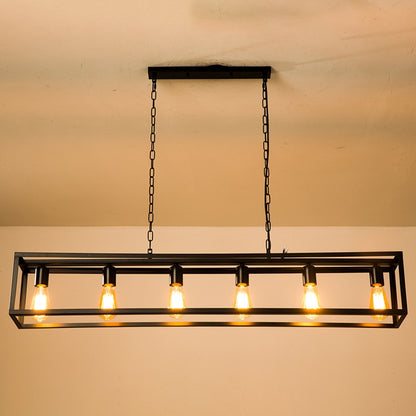 Antizer Rectangular Brass Pendant Lights for Dining Room