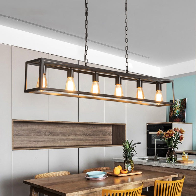 Antizer Rectangular Brass Pendant Lights for Dining Room