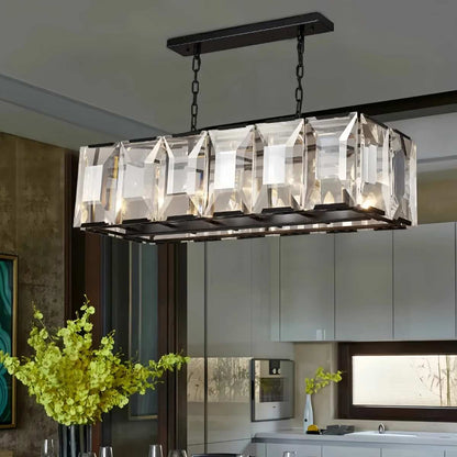 Antizer Rectangular Glass Chandelier