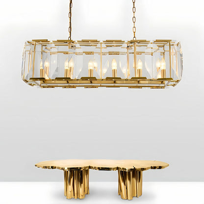 Antizer Rectangular Glass Chandelier