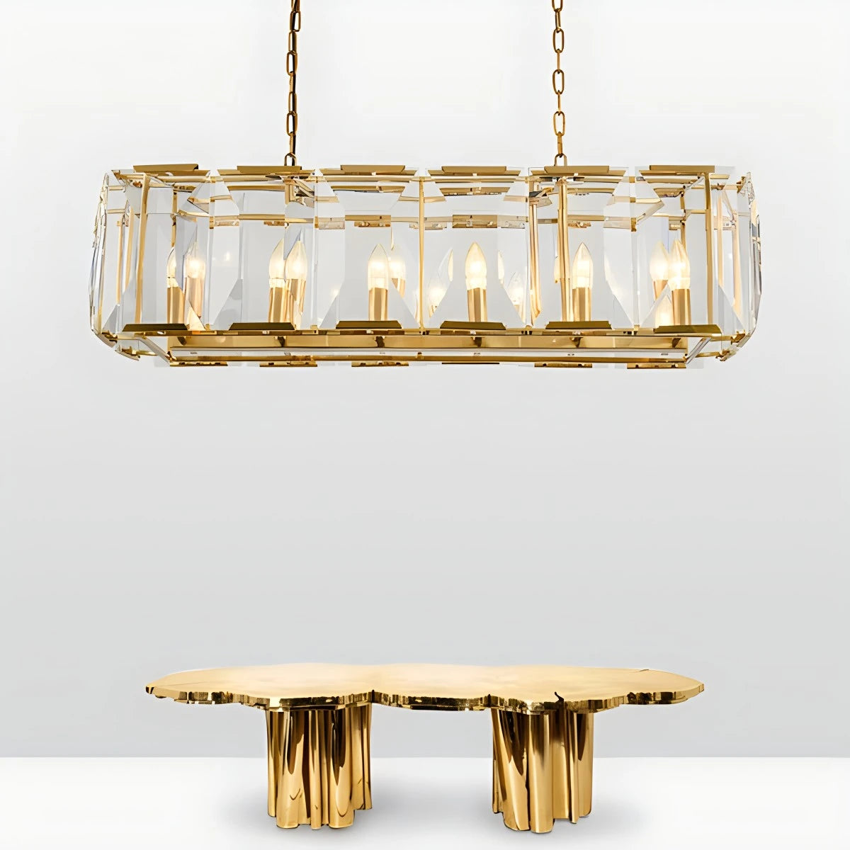 Rectangular Glass Chandelier