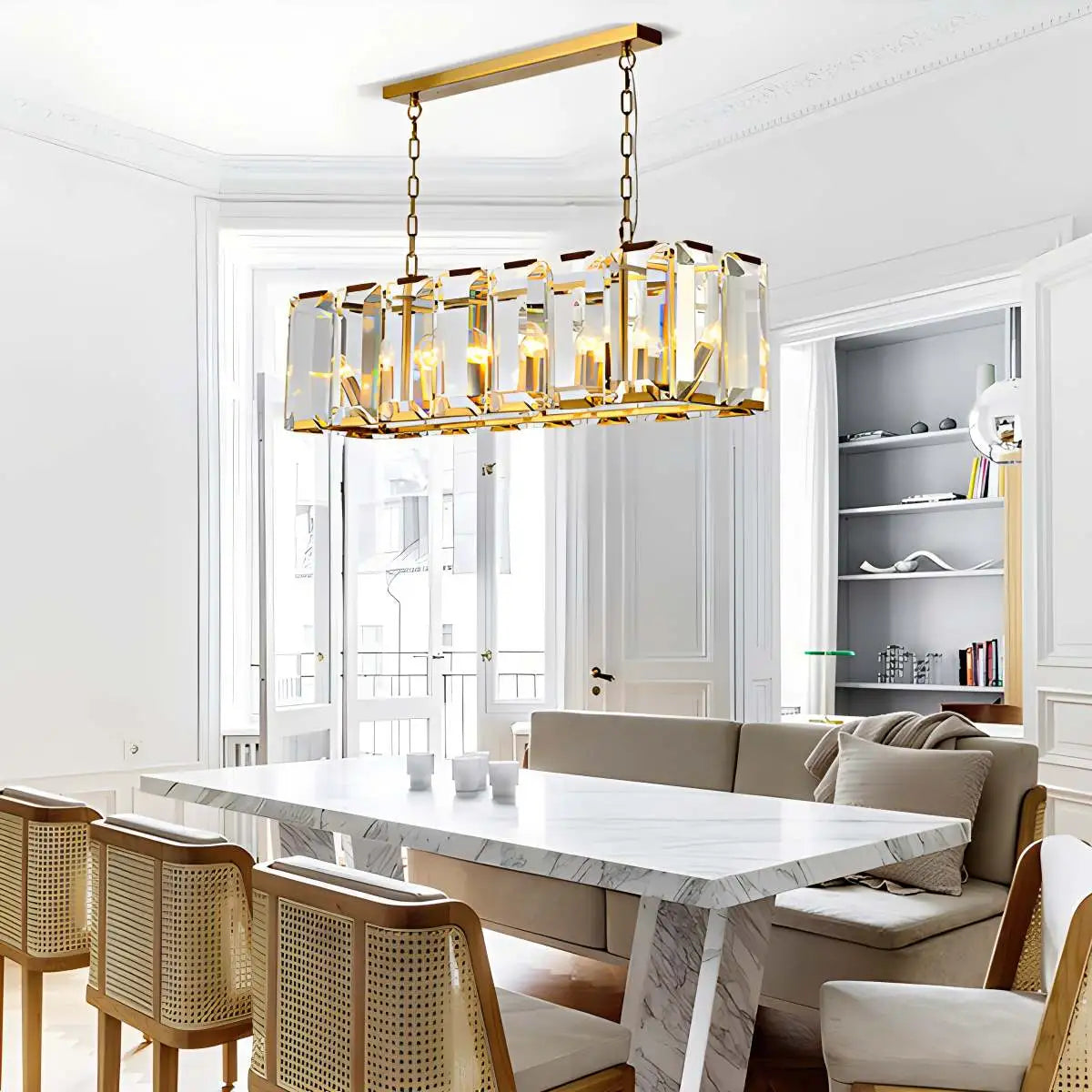 Rectangular Glass Chandelier