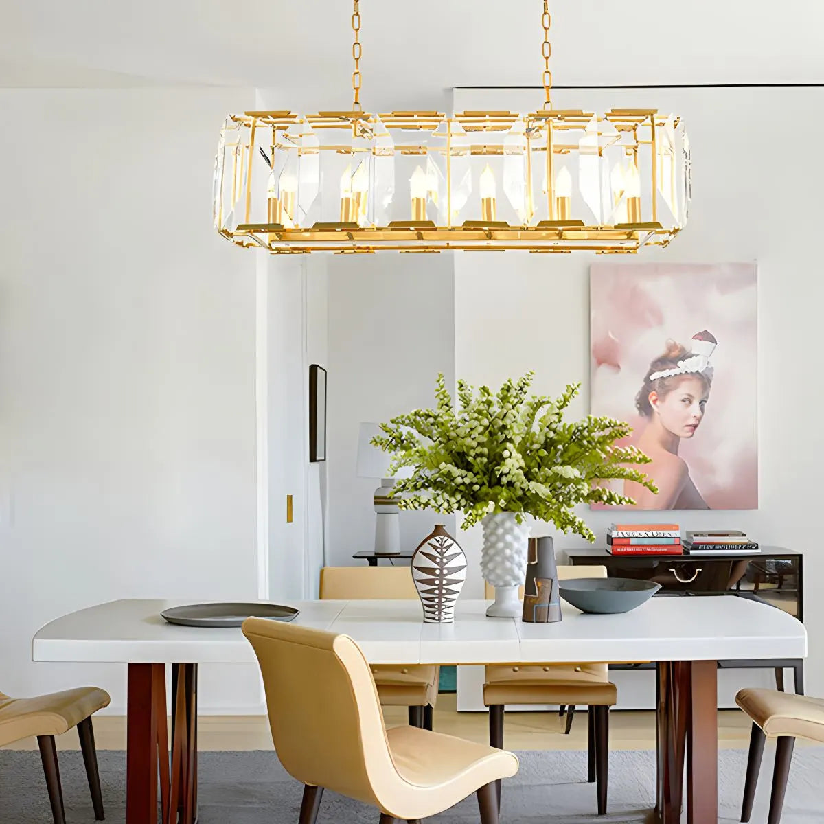 Rectangular Glass Chandelier