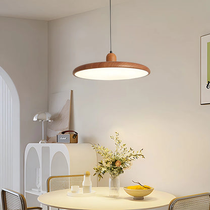 Antizer Retro Walnut Color Round UFO Pendant Light