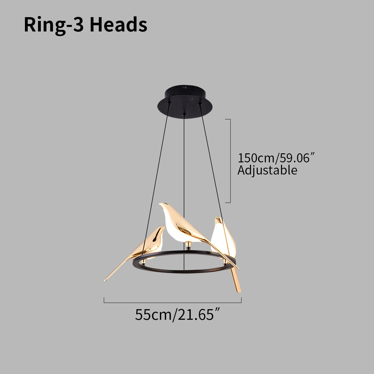Antizer Modern Gold Birds LED Chandelier