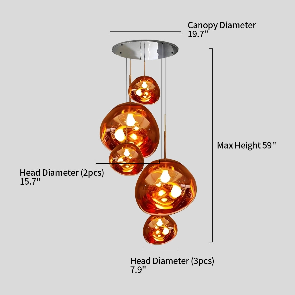 Antizer Lava Drops Minimalist Chandelier