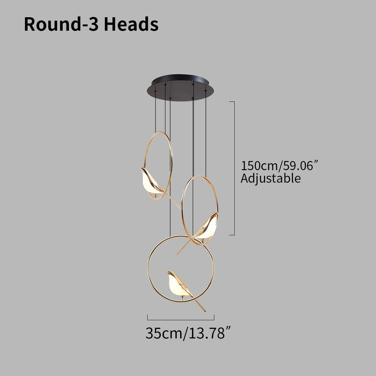 Antizer Modern Gold Birds LED Chandelier