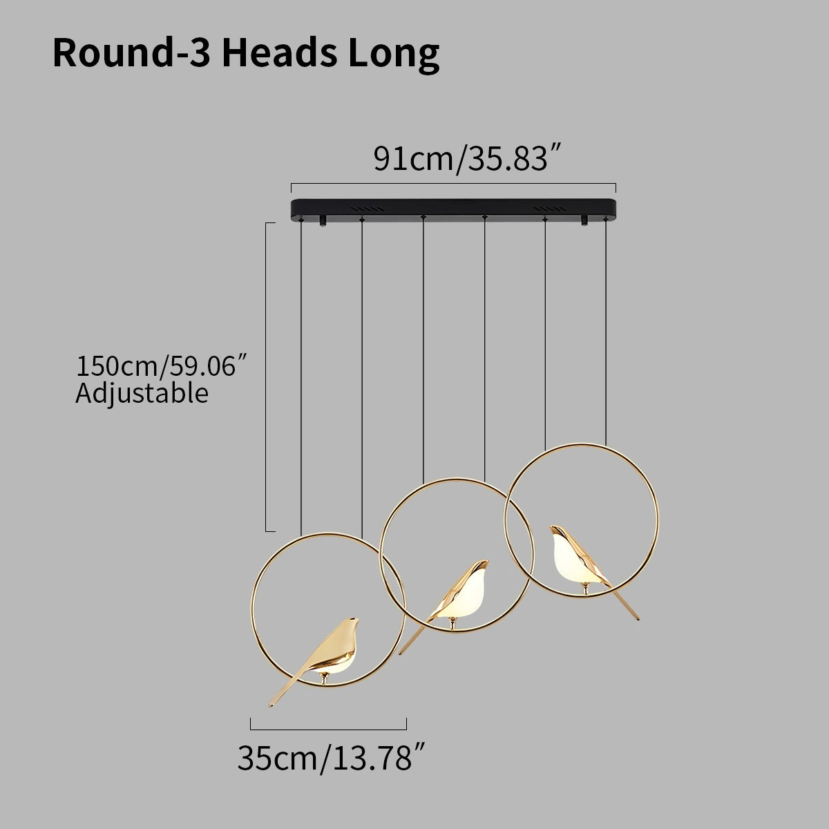 Antizer Modern Gold Birds LED Chandelier
