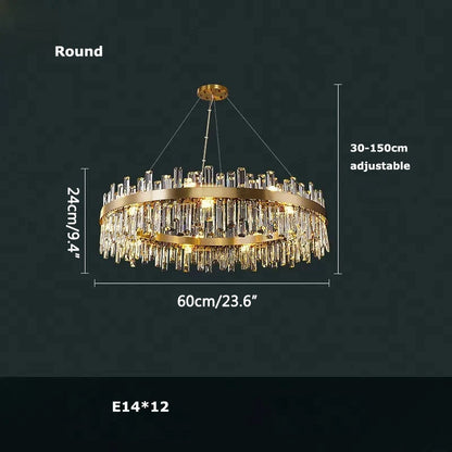 Antizer Round Oval Crystal Chandelier