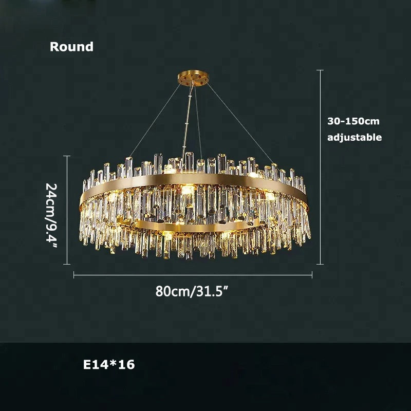 Antizer Round Oval Crystal Chandelier