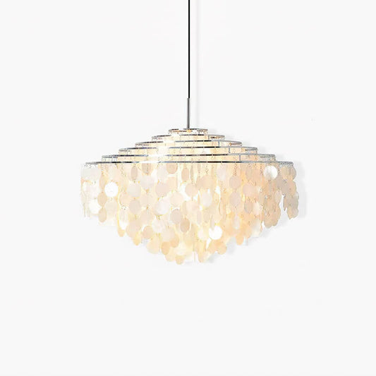 Antizer Round Shell Chandelier for Bedroom Living Room