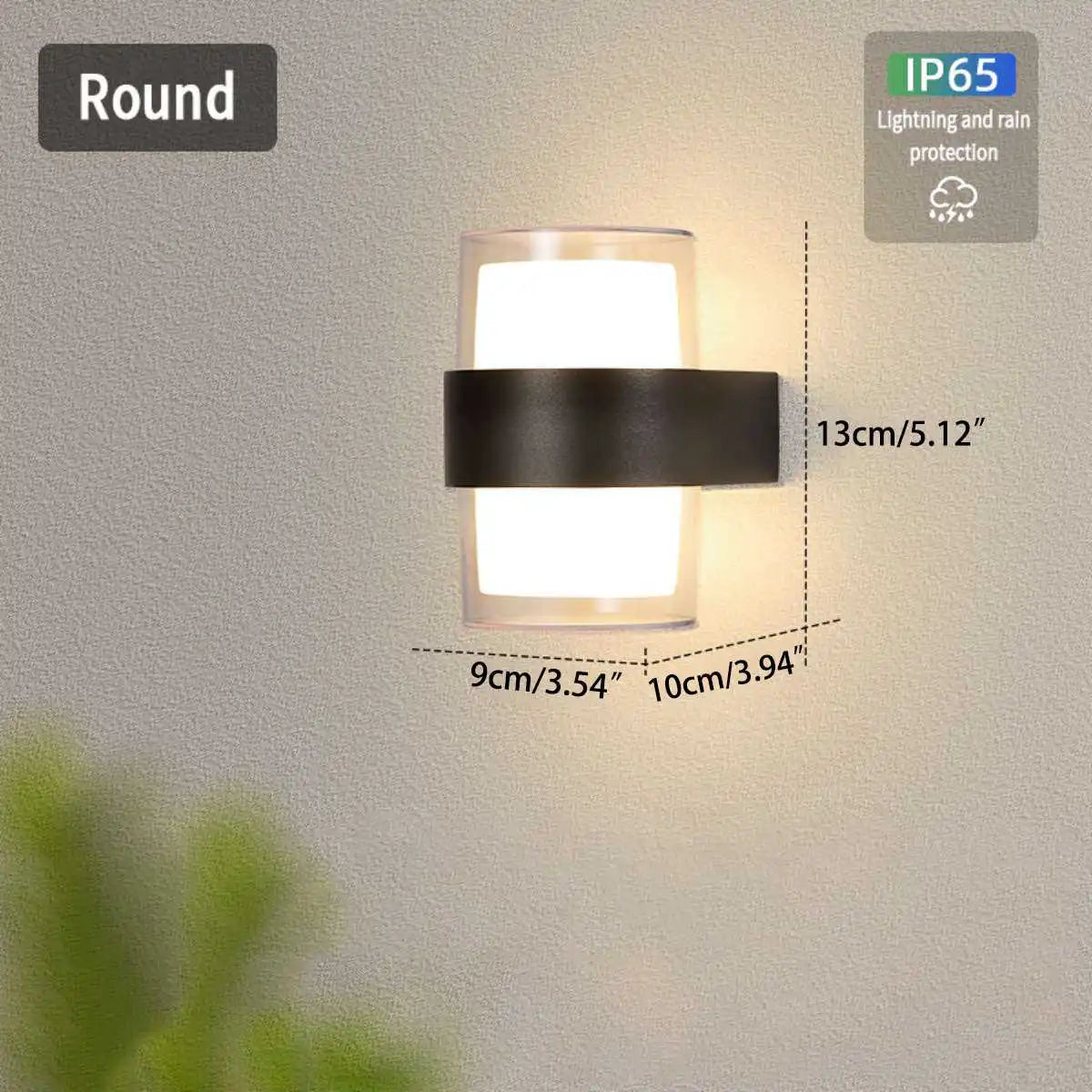 Lightning and Rainproof Columnar Outdoor Wall Light