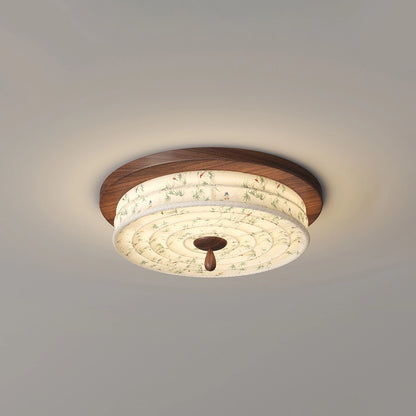 Antizer Walnut Color Fabric Ceiling Lamp for Bedroom