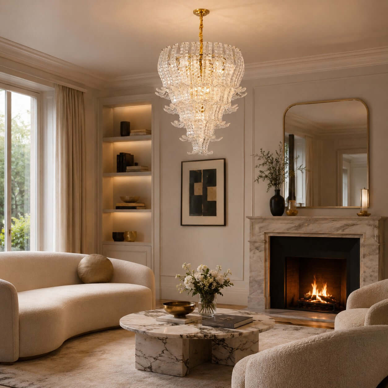 Antizer Artful Murano Layered Glass Chandelier