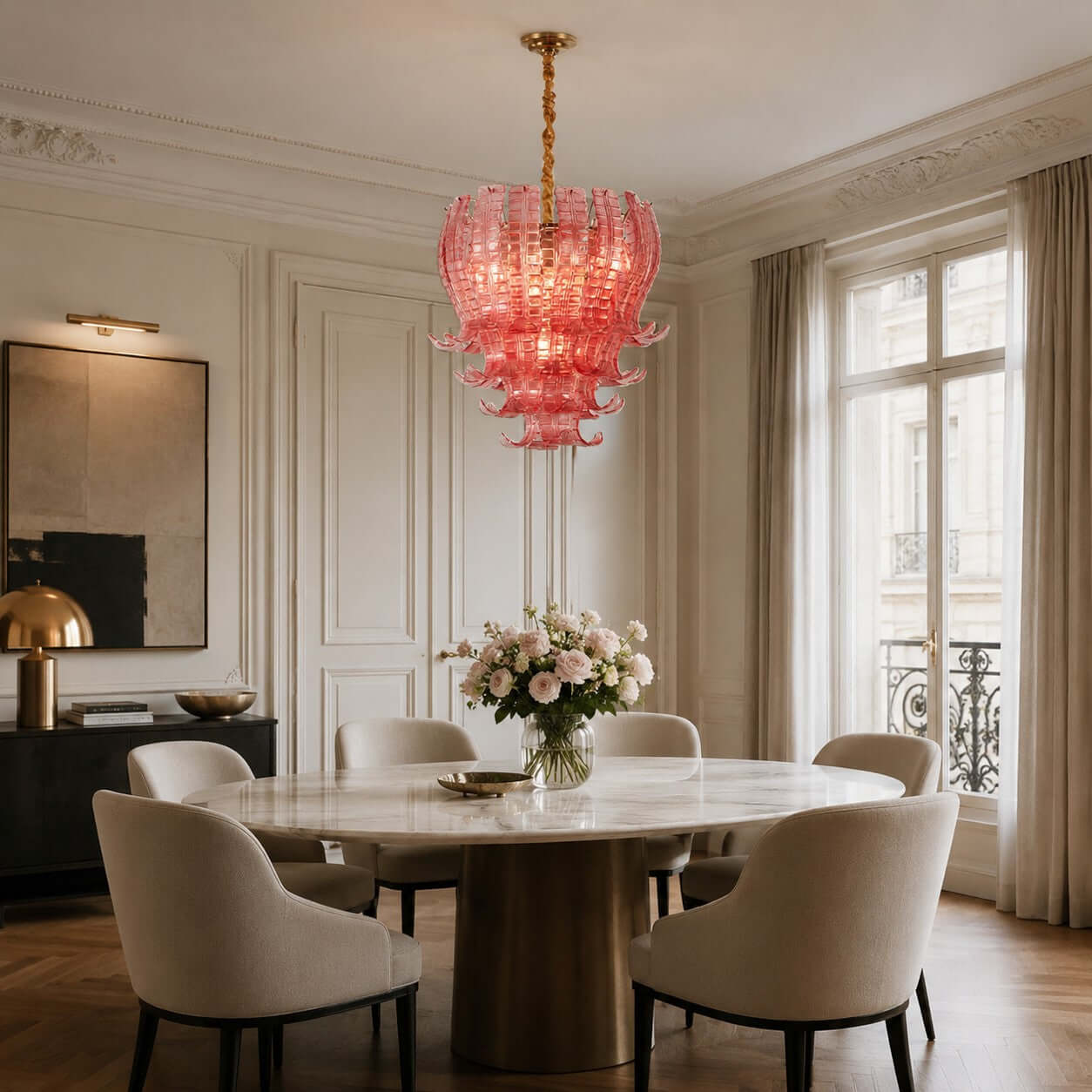 Antizer Artful Murano Layered Glass Chandelier