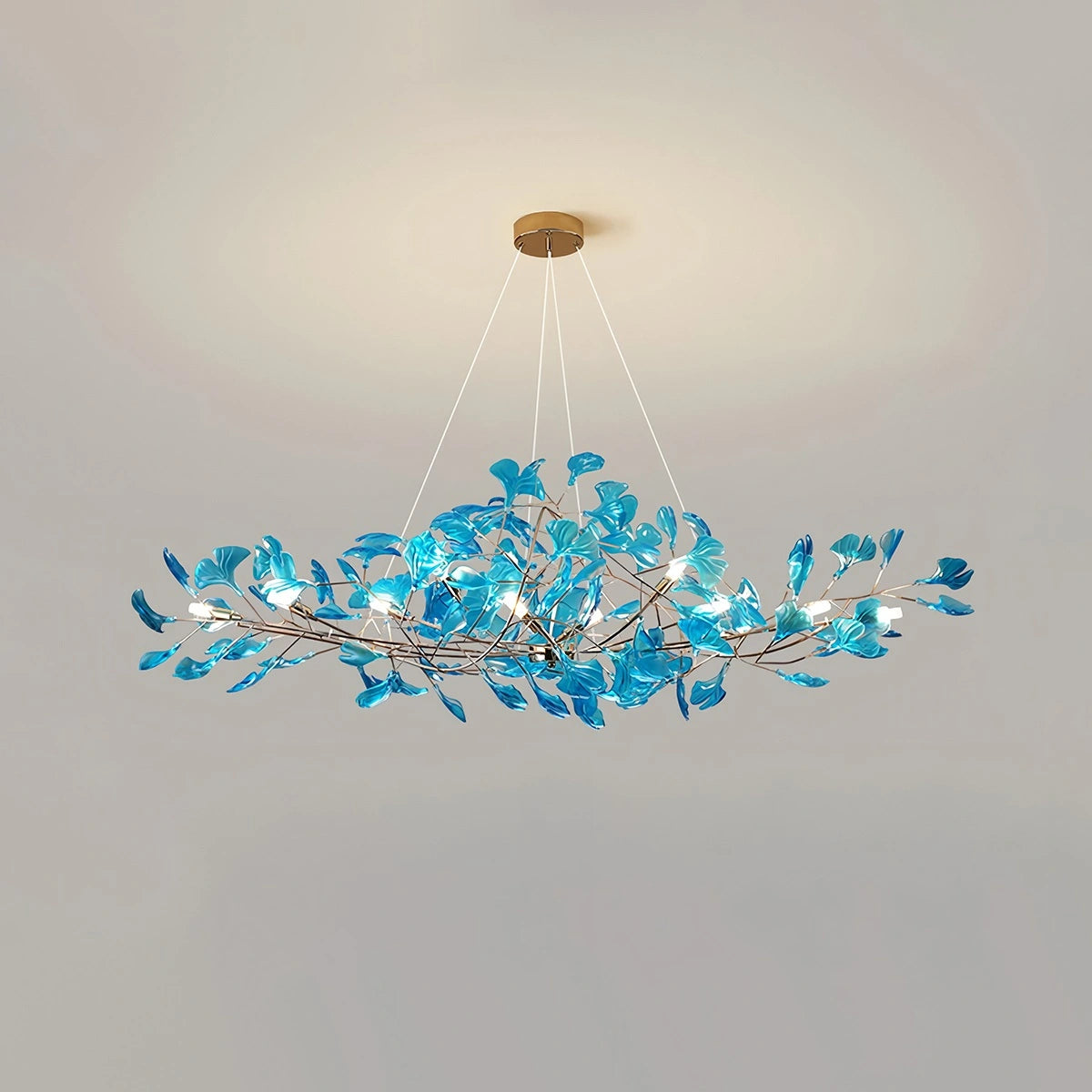 Antizer Acrylic Ginkgo Leaf Chandelier for Dining Area