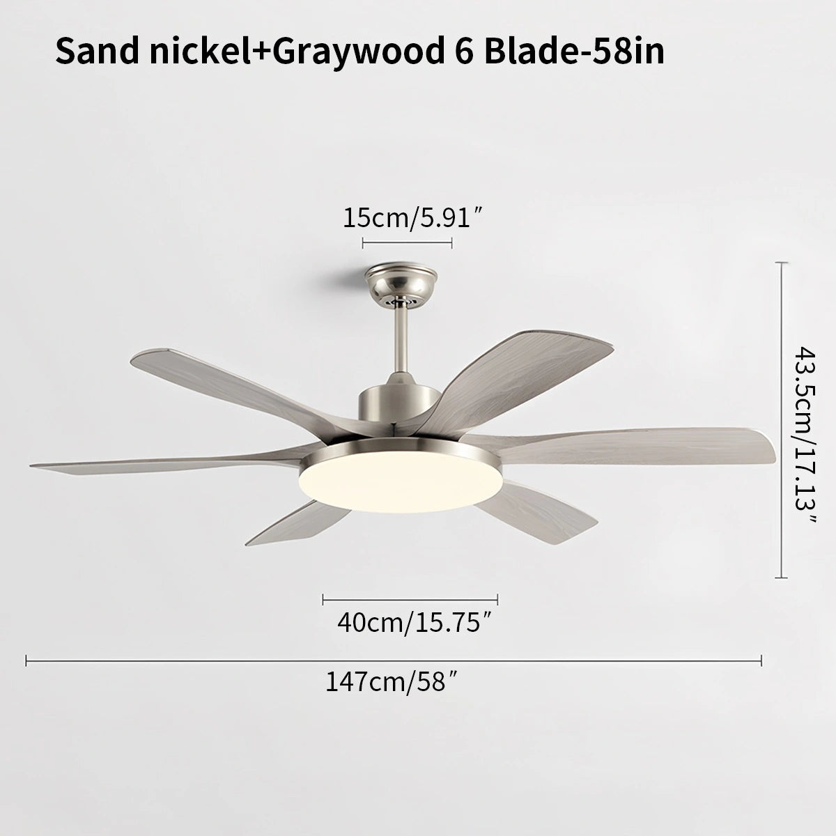 Antizer Living Room 6-Leaf Ceiling Fan Light