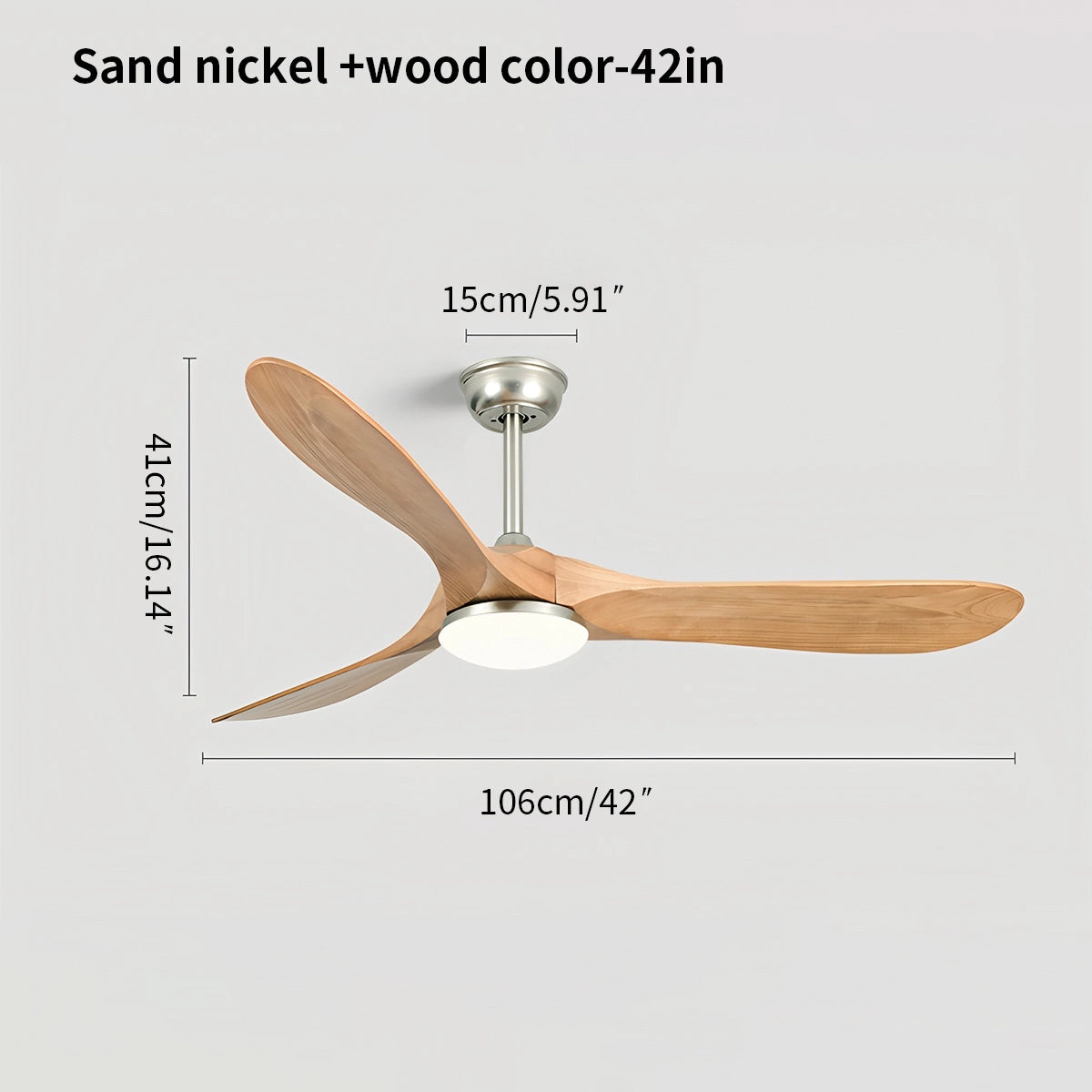 Antizer Nordic Solid Wood Ceiling Fan with Light