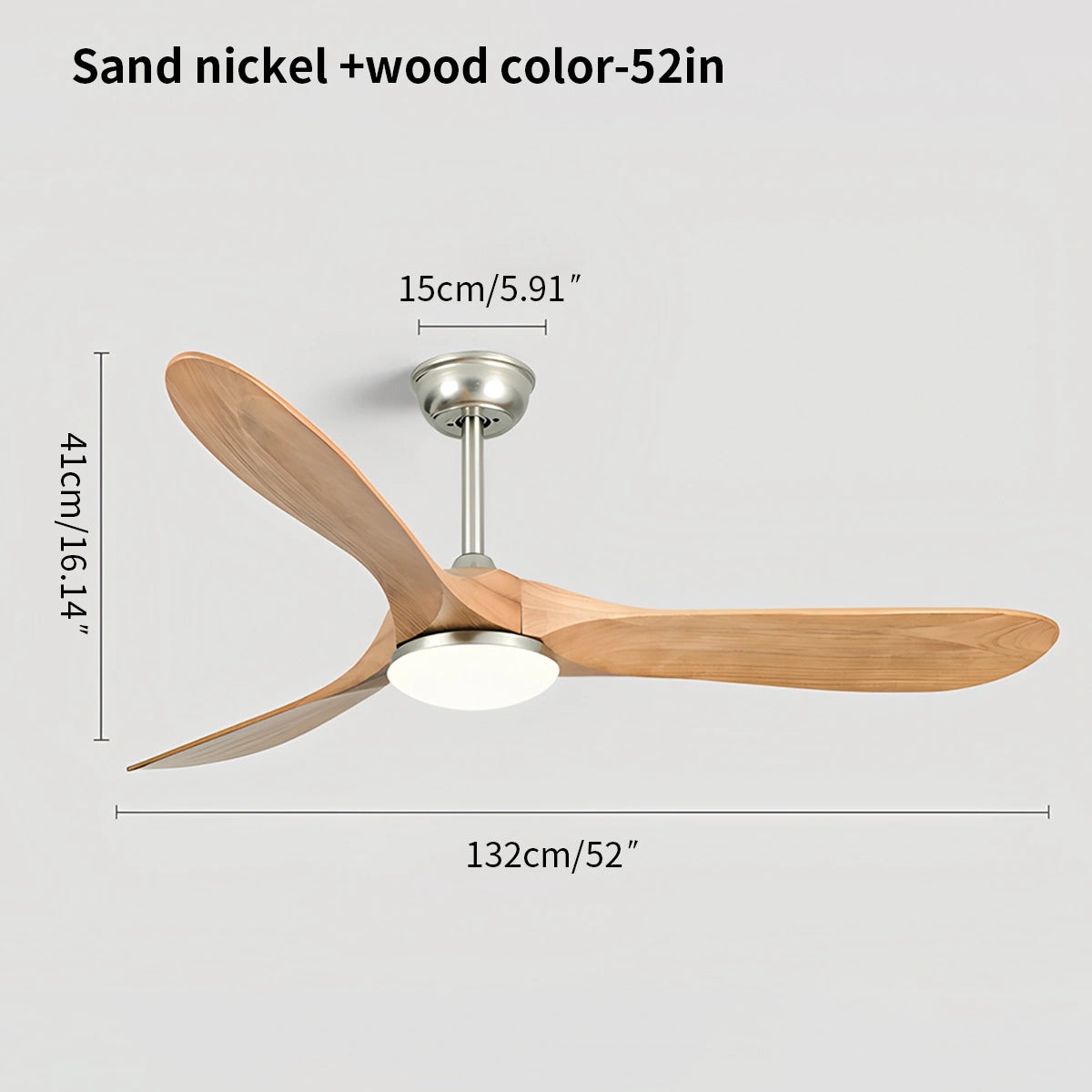 Antizer Nordic Solid Wood Ceiling Fan with Light