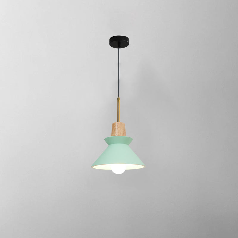 Modern Scandinavian Resin Wood Pendant Lamp, Nordic Style Ceiling Light Fixture