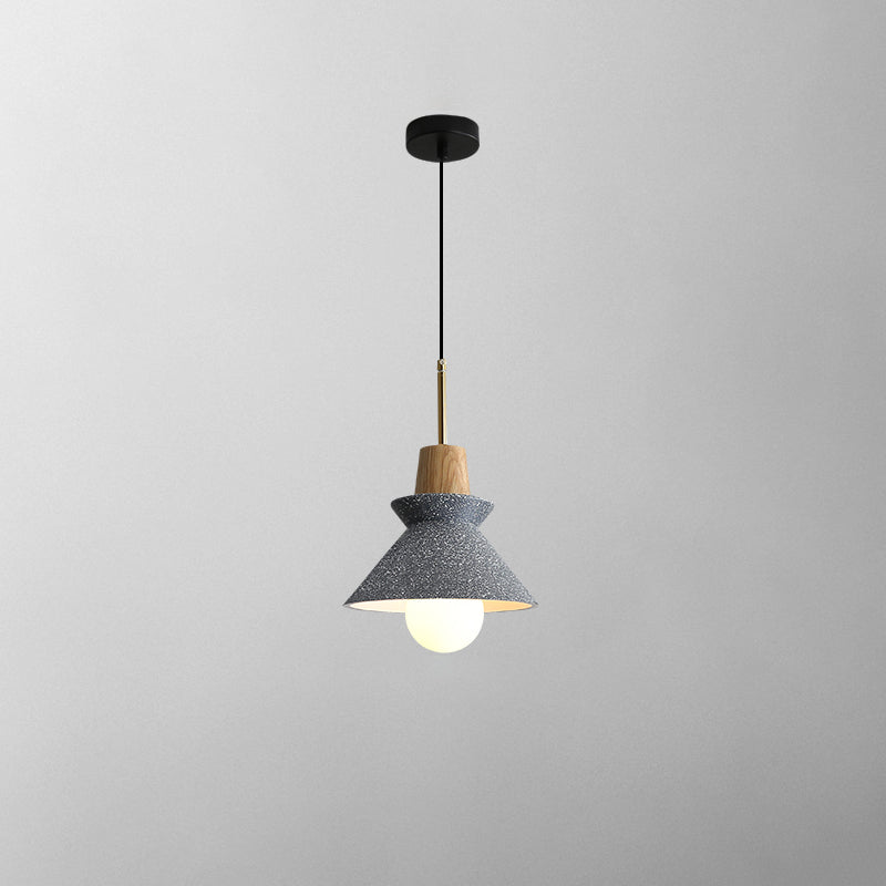 Modern Scandinavian Resin Wood Pendant Lamp, Nordic Style Ceiling Light Fixture