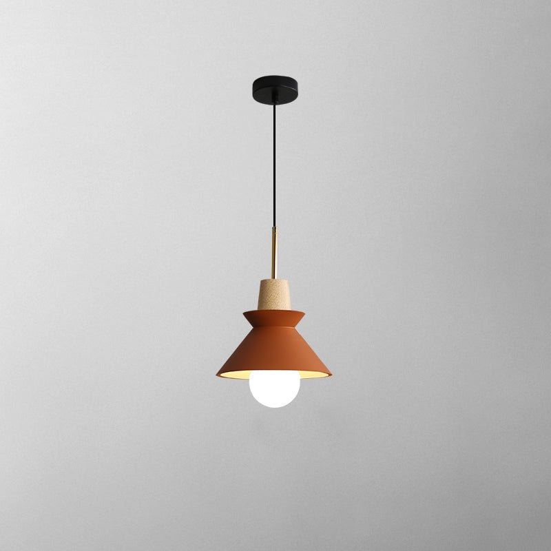Modern Scandinavian Resin Wood Pendant Lamp, Nordic Style Ceiling Light Fixture