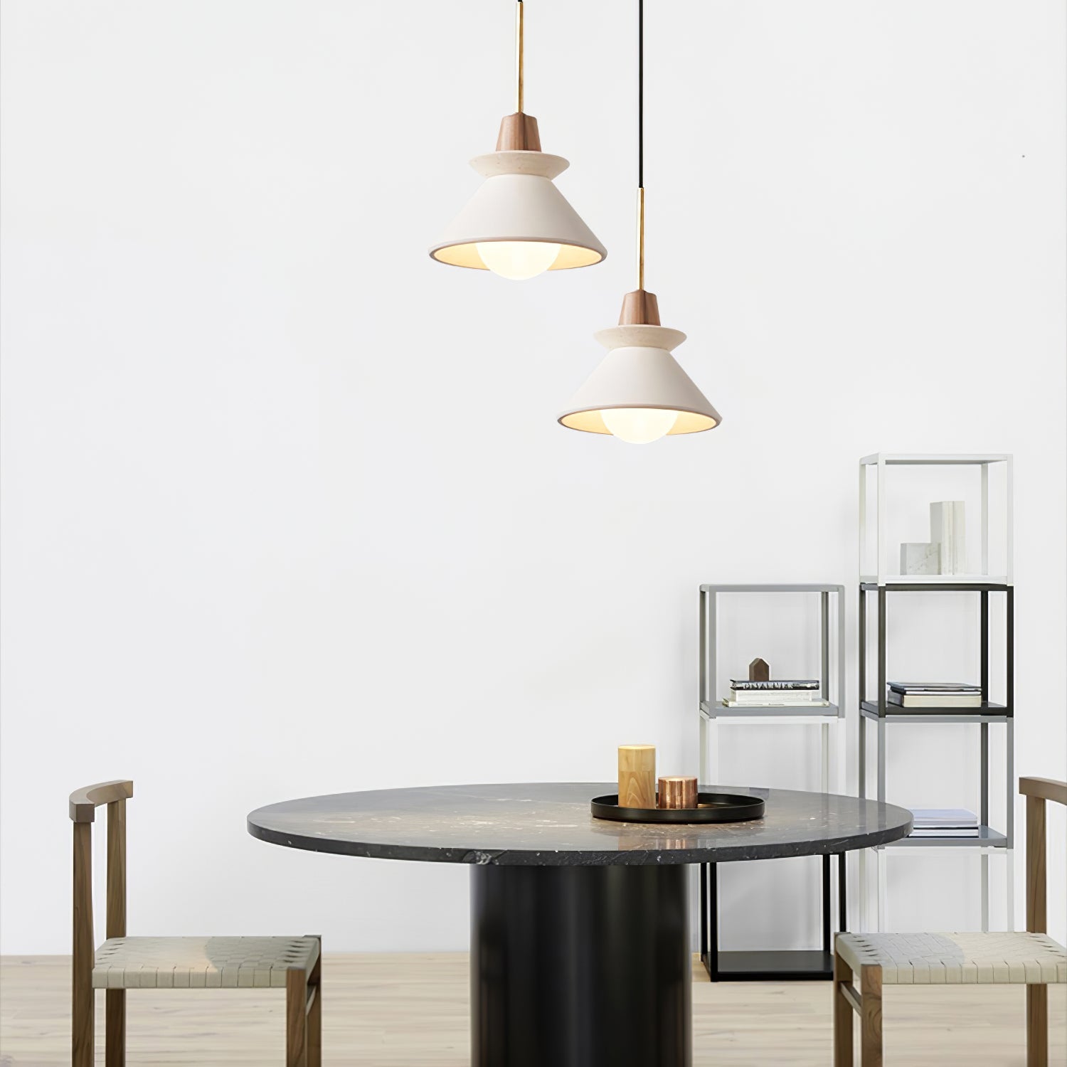 Modern Scandinavian Resin Wood Pendant Lamp, Nordic Style Ceiling Light Fixture