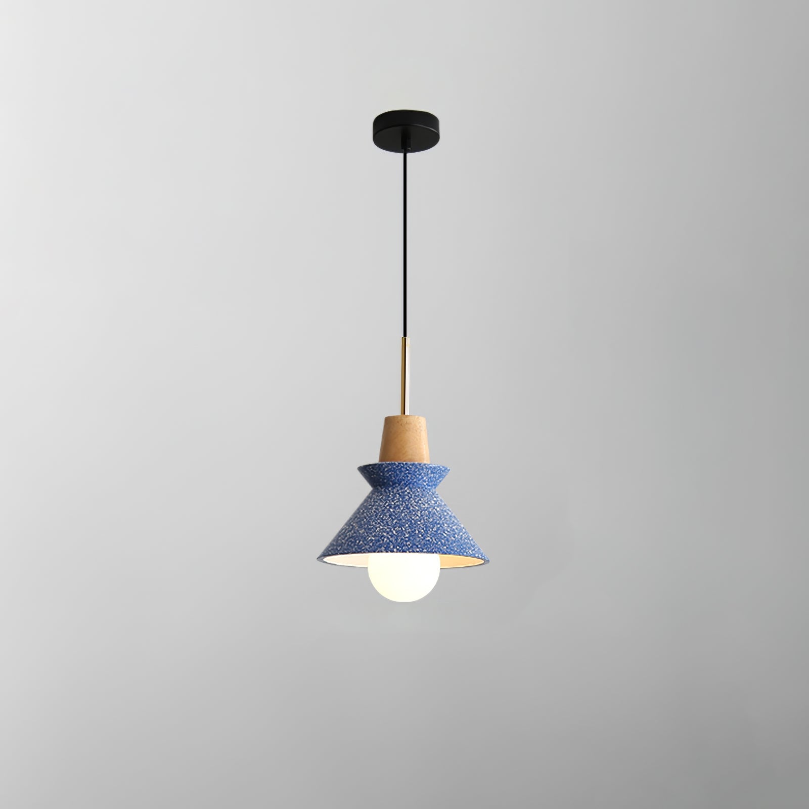 Modern Scandinavian Resin Wood Pendant Lamp, Nordic Style Ceiling Light Fixture