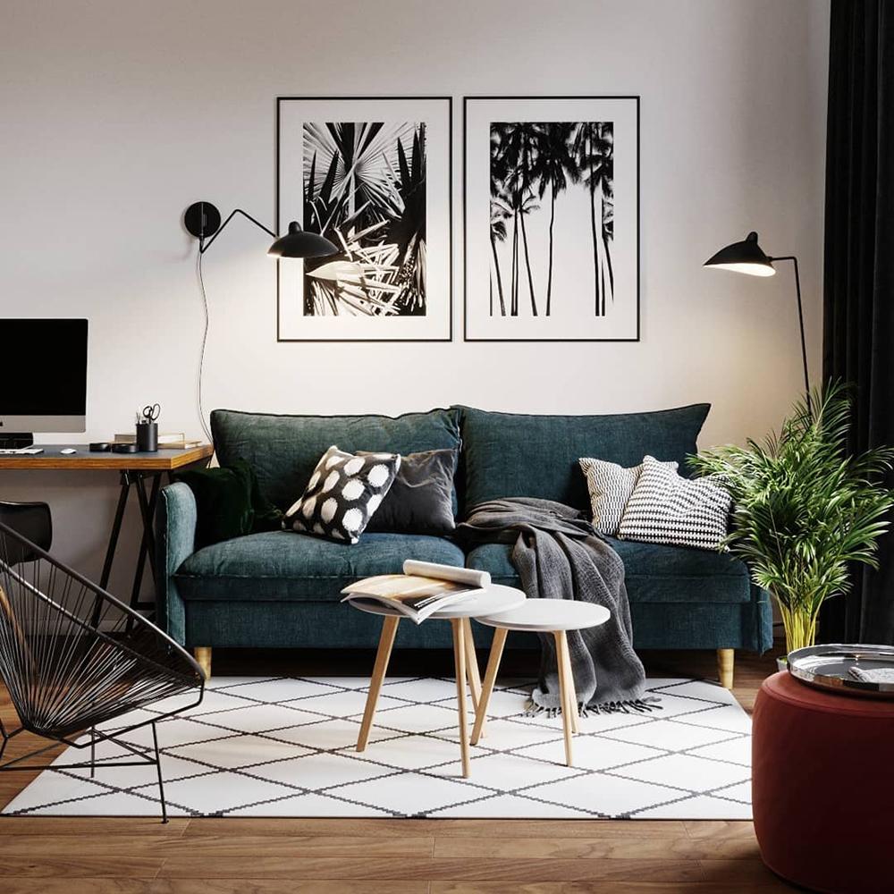 Serge Mouille Inspired Adjustable Plug-In Wall Sconce Lamp - Modern Two-Arm Design