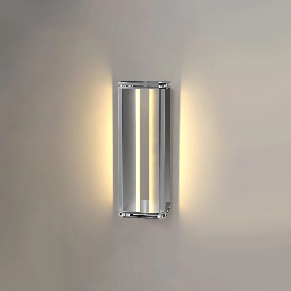 Antizer Modern Geometric Outdoor Waterproof Wall Lamp Silver Rectangle