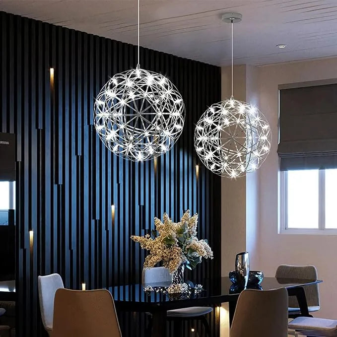 Antizer Silver Spark Ball Pendant Light Modern Hanging Light